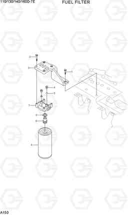 A150 FUEL FILTER 110/130/140/160D-7E, Hyundai