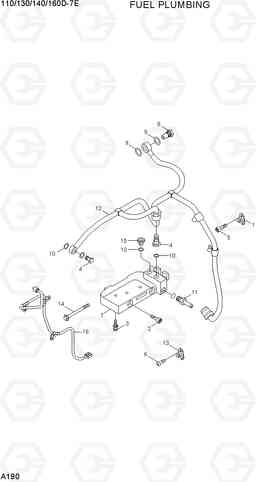 A190 FUEL PLUMBING 110/130/140/160D-7E, Hyundai