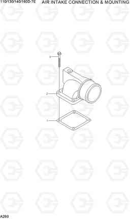 A260 AIR INTAKE CONNECTION & MOUNTING 110/130/140/160D-7E, Hyundai