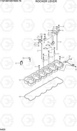 A450 ROCKER LEVER 110/130/140/160D-7E, Hyundai