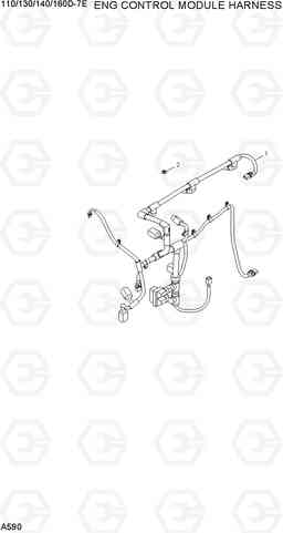 A590 ENG CONTROL MODULE HARNESS 110/130/140/160D-7E, Hyundai