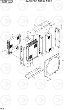 1045 RADIATOR TOTAL ASSY 110/130/160DF-7, Hyundai