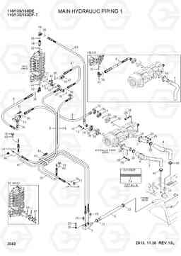 3040 MAIN HYDRAULIC PIPING 1 110/130/160DF-7, Hyundai