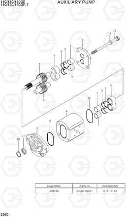 3360 AUXILIARY PUMP 110/130/160DF-7, Hyundai