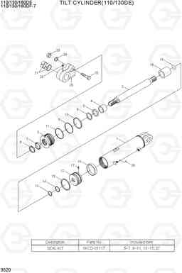 3520 TILT CYLINDER(110/130DE) 110/130/160DF-7, Hyundai
