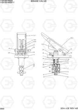3550 BRAKE VALVE 110/130/160DF-7, Hyundai