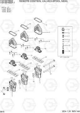 3615 REMOTE CONTROL VALVE(3-SPOOL,NEW) 110/130/160DF-7, Hyundai