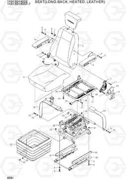 6091 SEAT(LONG BACK, HEATED, LEATHER) 110/130/160DF-7, Hyundai