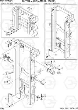 7015 OUTER MAST(V-MAST, 160DE) 110/130/160DF-7, Hyundai