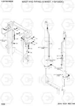 7030 MAST HYD PIPING(V-MAST, 110/130DE) 110/130/160DF-7, Hyundai