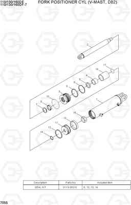 7055 FORK POSITIONER CYL (V-MAST, D82) 110/130/160DF-7, Hyundai