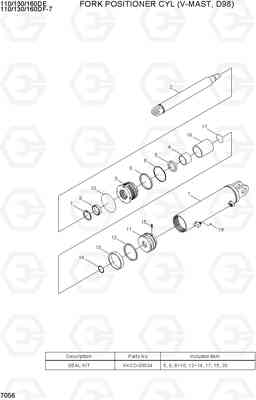 7056 FORK POSITIONER CYL (V-MAST, D98) 110/130/160DF-7, Hyundai