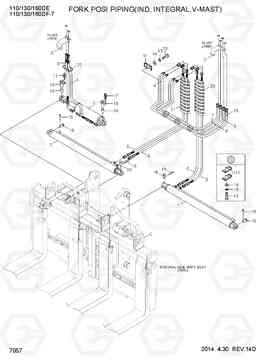 7057 FORK POSI PIPING(IND TYPE,INTE,V-MAST) 110/130/160DF-7, Hyundai