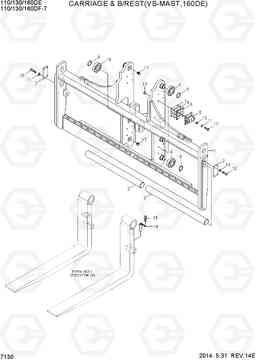 7130 CARRIAGE & B/REST(VS-MAST,160DE) 110/130/160DF-7, Hyundai