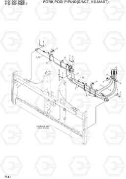 7141 FORK POSITIONER PIPING(S/ACT,VS-MAST) 110/130/160DF-7, Hyundai