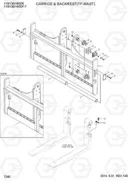 7240 CARRIAGE & BACKREST(TF-MAST) 110/130/160DF-7, Hyundai