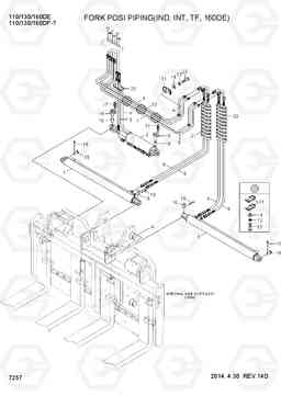 7257 FORK POSI PIPING(IND, INT, TF, 160DE) 110/130/160DF-7, Hyundai
