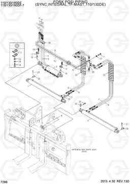 7266 FORK POSI PIPING(SYNC,INTEGRAL,TF-MAST) 110/130/160DF-7, Hyundai