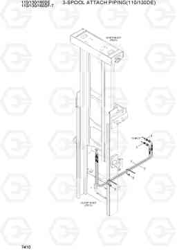7410 3-SPOOL ATTACH PIPING(110/130DE) 110/130/160DF-7, Hyundai