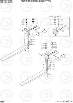 7530 FORK GROUP(SLIDING TYPE, 160DE) 110/130/160DF-7, Hyundai