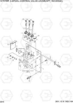 2015 3-SPOOL CONTROL VALVE LEVER(OPT,REVERSE) 14/15/18BR-7, Hyundai