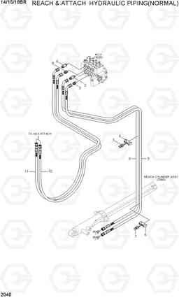 2040 REACH & ATTACH HYDRAULIC PIPING(NORMAL) 14/15/18BR-7, Hyundai