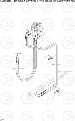 2045 REACH & ATTACH HYDRAULIC PIPING(REVERSE) 14/15/18BR-7, Hyundai