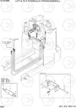 2050 LIFT & TILT HYDRAULIC PIPING(NORMAL) 14/15/18BR-7, Hyundai