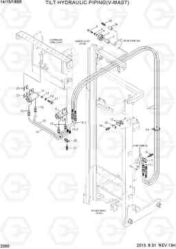 2060 TILT HYDRAULIC PIPING(V-MAST) 14/15/18BR-7, Hyundai