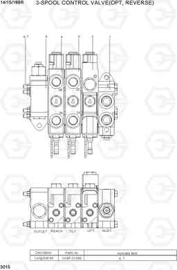 3015 3-SPOOL CONTROL VALVE(OPT, REVERSE) 14/15/18BR-7, Hyundai