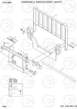 7040 CARRIAGE & B/REST (V-MAST,SHAFT) 14/15/18BR-7, Hyundai