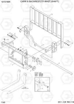 7140 CARR & BACKREST(TF-MAST,SHAFT) 14/15/18BR-7, Hyundai