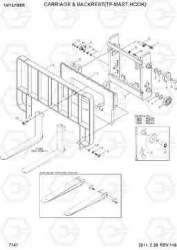 7141 CARR & BACKREST(TF-MAST,HOOK) 14/15/18BR-7, Hyundai