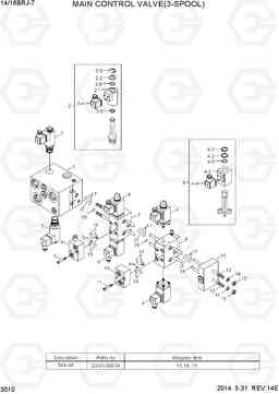 3010 MAIN CONTROL VALVE(3-SPOOL) 14/16BRJ-7, Hyundai