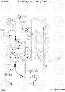 7040 MAST HYDRAULIC PIPING(TF-MAST) 14/16BRJ-7, Hyundai