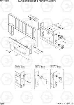 7050 CARRIAGE & B/REST (TF-MAST) 14/16BRJ-7, Hyundai