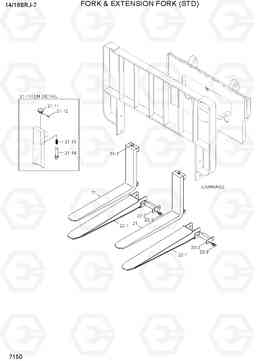 7150 FORK & EXTENSION FORK(STD) 14/16BRJ-7, Hyundai