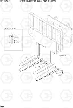 7151 FORK & EXTENSION FORK(OPT) 14/16BRJ-7, Hyundai