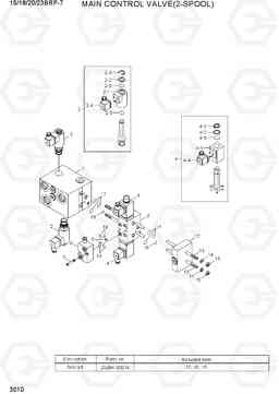 3010 MAIN CONTROL VALVE(2-SPOOL) 15/18/20/23BRP-7, Hyundai