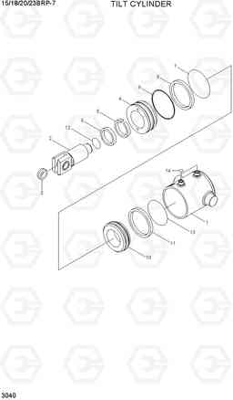 3040 TILT CYLINDER 15/18/20/23BRP-7, Hyundai