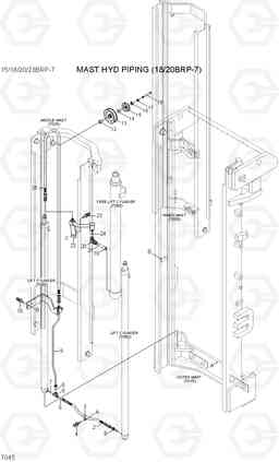 7045 MAST HYD PIPING (18/20BRP-7) 15/18/20/23BRP-7, Hyundai