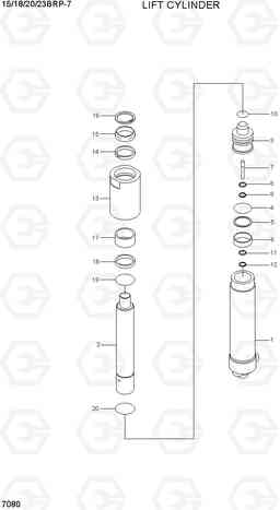 7080 LIFT CYLINDER (TF-MAST) 15/18/20/23BRP-7, Hyundai