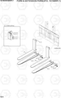 7311 FORK & EXTENSION FORK(OPT,15/18BRP-7) 15/18/20/23BRP-7, Hyundai