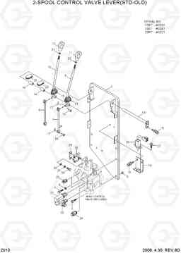 2010 2-SPOOL CONTROL VALVE LEVER(STD-OLD) 15/18/20BT-7, Hyundai