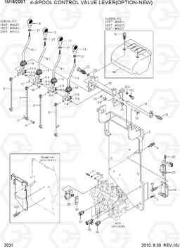 2031 4-SPOOL CONTROL VALVE LEVER(OPTION-NEW) 15/18/20BT-7, Hyundai