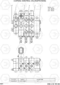 3021 3-SPOOL CONTROL VALVE(OPTION-NEW) 15/18/20BT-7, Hyundai