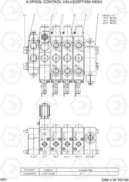 3031 4-SPOOL CONTROL VALVE(OPTION-NEW) 15/18/20BT-7, Hyundai