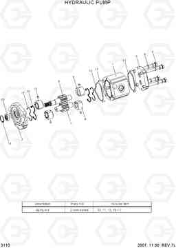 3110 HYDRAULIC PUMP 15/18/20BT-7, Hyundai