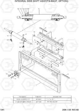 7261 INTEGRAL SIDE SHIFT ASSY (TS-MAST) 15/18/20BT-7, Hyundai