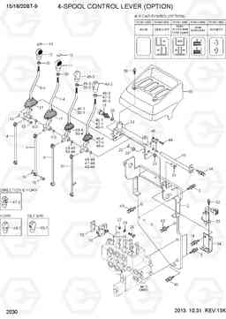 2030 4-SPOOL CONTROL LEVER (OPTION) 15/18/20BT-9, Hyundai